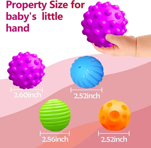 Vista 6 de Juguetes Montessori para bebés de 3 meses en adelante, pelotas de bebé de 3 a 12 meses para bebés y niños pequeños de 3 meses, juego de múltiples