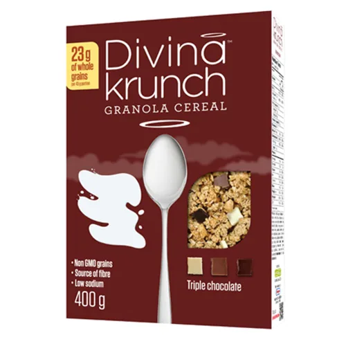 Vista 6 de Divina Krunch Granola Cereales, paquete de 3, CEREAL NO OGM (granola de nueces y semillas omega)