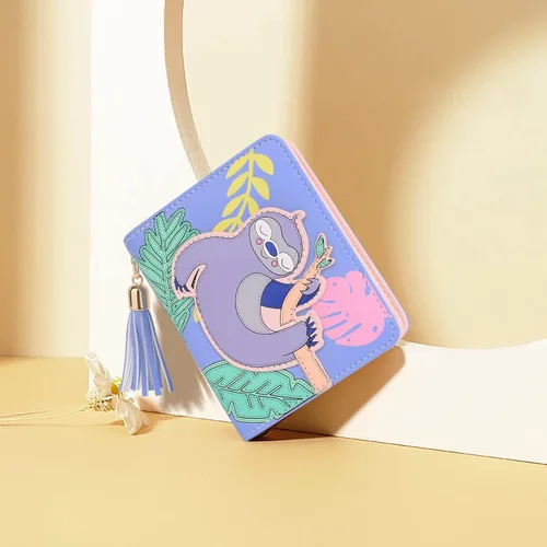 Vista 7 de UTO Wallet for Girls Cute Leather Vegan Small Women Tassel Pendant Card Holder Kawaii Coin Purse 1167