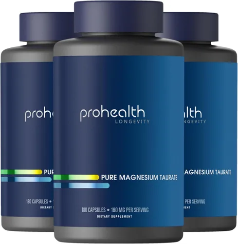 Vista 4 de ProHealth Taurato de magnesio puro, 160 mg por porción Suplemento de biodisponibilidad óptima para un envejecimiento saludable Apoya la salud