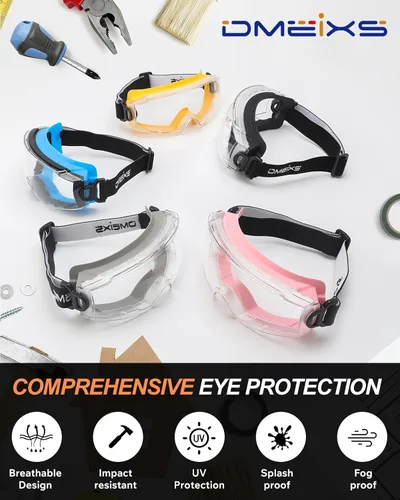 Vista 7 de Gafas de seguridad antivaho – Protección ocular certificada ANSI Z87.1 para trabajos de laboratorio de química – 2