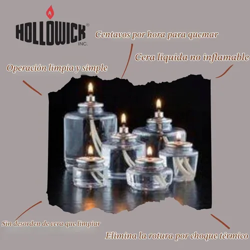 Vista 4 de Hollowick - Vela líquida desechable de 29 horas (36/caja) - Únicamente para uso comercial