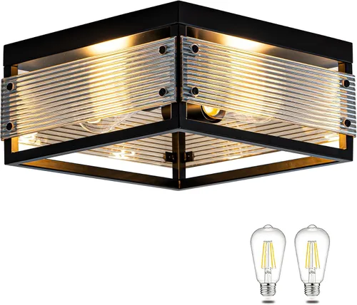 Vista 8 de MAYNA Moderna lámpara de techo dorada, luminarias de pasillo de 1 luz para montaje en techo, regulable, accesorios de iluminación para vestíbulo