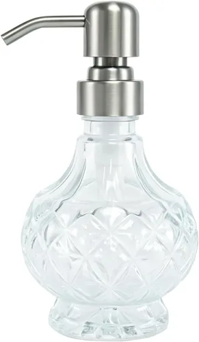Vista 19 de Dispensador de jabón de vidrio ámbar rectangular, bomba negra, 13.5 Botella ámbar con bomba negra
