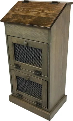 Vista 10 de Peaceful Classics Caja de Madera para Almacenamiento de Papas, Contenedores de Pan de Madera, Contenedor Decorativo y para Cebollas, Contenedor
