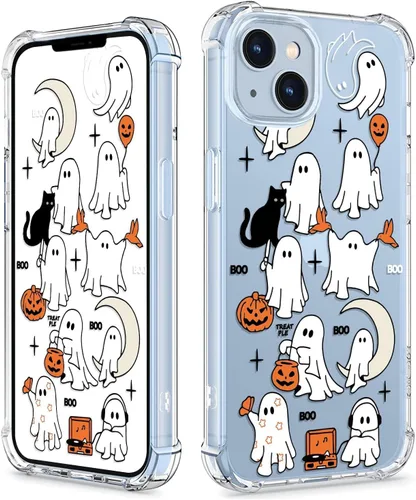 Vista 24 de Funda transparente de fantasma de Halloween (fantasma de Halloween, Google Pixel 7 Pro)