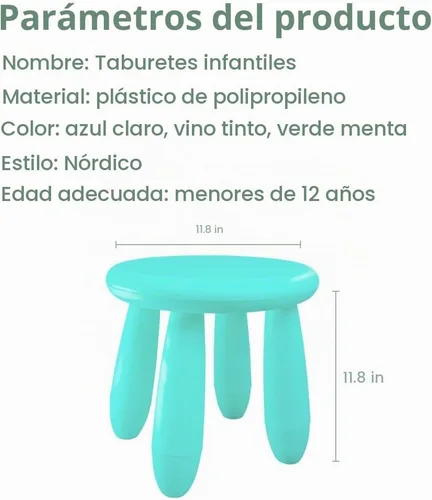 Vista 2 de Taburetes para niños, taburetes de aprendizaje de jardín de infantes, taburete de tocador para niños, taburetes ligeros de plástico son duraderos
