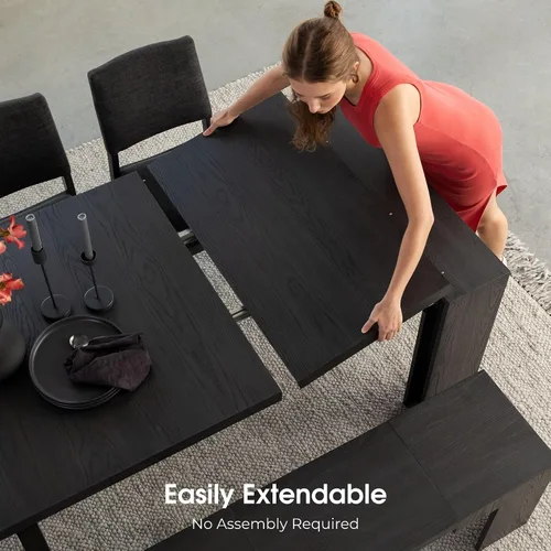 Vista 2 de Transformer Table - Mesa de comedor extensible de madera maciza, asientos 2-12, mesa de comedor expandible, muebles que ahorran espacio, muebles