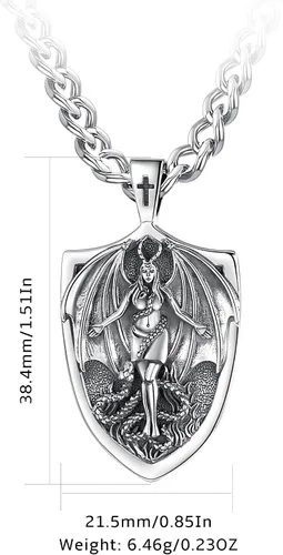 Vista 8 de CELESTIA Collar Lilith de plata de ley 925 para mujer, regalo de joyería de la diosa Sigil de Lilith