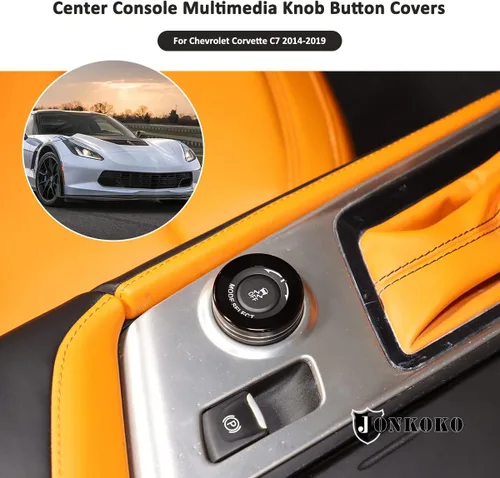 Vista 4 de Cubierta de aleación para botón de consola central para interior de automóvil, compatible con Chevrolet Corvette C7 2014-2019 para modo de Negro