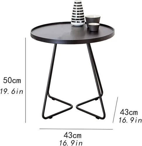 Vista 6 de Side Table Couch Side Tables Coffee Table Wrought Iron Non-Slip Tea Table Home Sofa Side Table Bedroom Living Room Corner Coffee Side Table Bedside