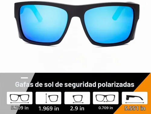 Vista 7 de Gafas de sol de seguridad polarizadas UV400 – Certificado ANSI Z87.1, 100% protección UV, antirreflejos, resistentes a los impactos