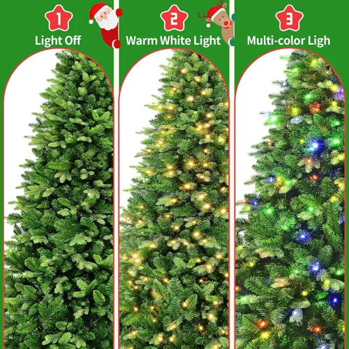 Vista 5 de 7.5ft 360° Rotating Christmas Tree with Music - 470LEDs Verde