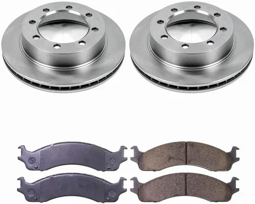 Vista 2 de Callahan Brake Parts Kit de freno delantero para Ford F-250 F-350 4X4 4WD Rotores de freno de repuesto y pastillas metálicas
