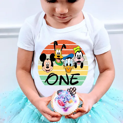 Vista 5 de Camisa de cumpleaños de Mickey para el primer cumpleaños, traje de cumpleaños mágico del reino de Mickey