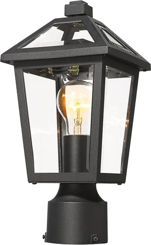 Vista 12 de Lámparas de Poste para Exteriores, Lámpara de Poste con Acabado Negro, Pilar de Aluminio Impermeable y Antioxidante, Iluminación Exterior