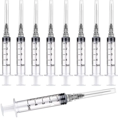 Vista 12 de Paquete de 25 jeringas de plástico de 1ml/cc con 25 Ga y tapa, envueltas individualmente selladas, para laboratorios científicos, medición