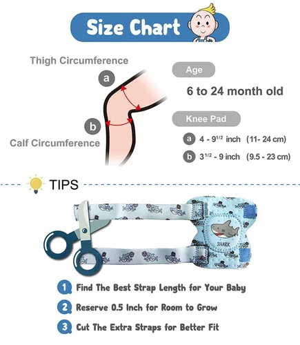Vista 5 de (2 generación) Rodilleras para gatear con certificado CPSIA, cómodas, unisex, para niños pequeños y bebés que gatean (2 pares)