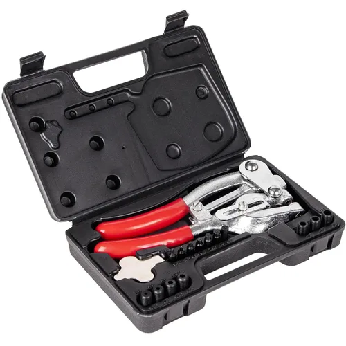 Vista 9 de Juego de herramientas para perforar agujeros de metal, perforadora profesional resistente para metal, mano de 3/32 a 9/32 pulgadas para chapa