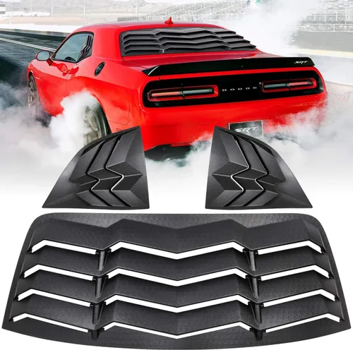 Vista 10 de Persianas de ventana trasera para Dodge Challenger 2008-2018 2019 2020 2021 2021 2022 2023 Parasol de parabrisas Cubierta de ventilación GT