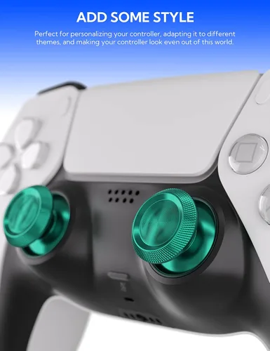 Vista 5 de Avericht Metal Thumbsticks for PS5 Controller Aluminum JoyStick Replacement Kit for Dualsense Controller Metal Green