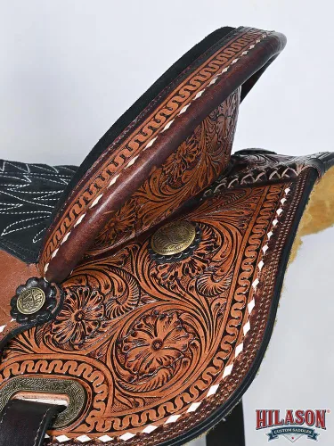 Vista 7 de HILASON Dark Brown Western Barrel Racing Saddle Trail