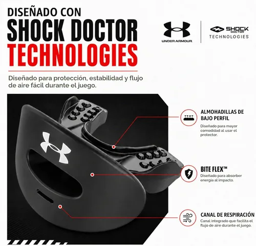 Vista 5 de Under Armour Air - Protector labial para fútbol, protección bucal completa, compatible con brákets, ajuste instantáneo