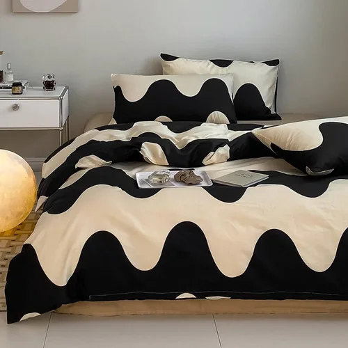 Vista 9 de Juego de funda de edredón de gatos, tamaño individual, ropa de cama 100% algodón, varios patrones de gatos de dibujos animados impresos en blanco