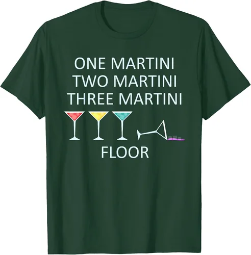 Vista 60 de Funny Bartender One Two Three Martini Floor Cocktail T-Shirt Asphalt Grey