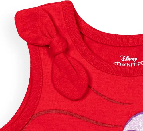 Vista 6 de Disney Princess Ariel Moana Jasmine Rapunzel Belle - Camiseta gráfica y pantalones cortos para niñas de bebé a niño pequeño