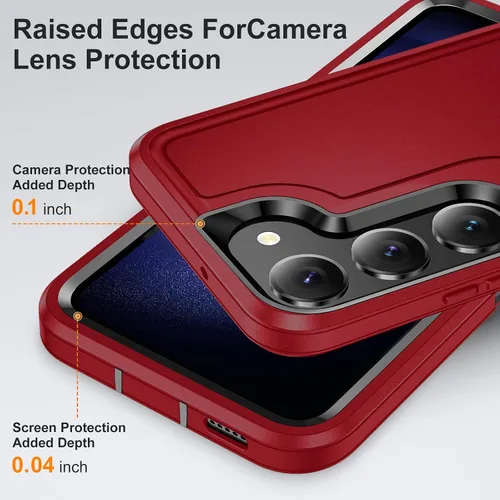 Vista 4 de BaHaHoues Funda para Samsung Galaxy S23+ Plus con soporte integrado, a prueba de golpes y caídas de grado militar para Galaxy S23 Plus (rojo/negro)