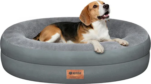 Vista 10 de Cama ortopédica lavable grande para perros: Cama de espuma viscoelástica impermeable para mascotas con refuerzos - Funda ortopédica extraíble