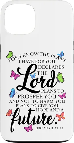 Vista 6 de iPhone 16 Christian Faith Jeremiah 29 11 Inspiring Butterfly Art Women Case