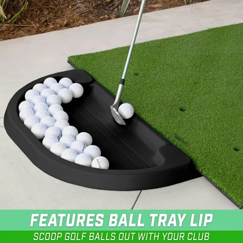 Vista 5 de GoSports All-Weather Golf Ball Trays with 70 Ball Capacity - Black or Green - Compatible with All Hitting Mats