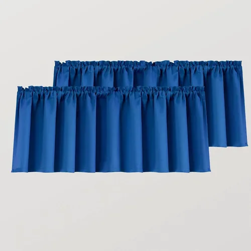 Vista 31 de Mrs.Naturall Cenefas de playa para ventana de cocina, paquete de 2 cenefas opacas con bolsillo para barra, para sala de estar, baño, 36 x 16
