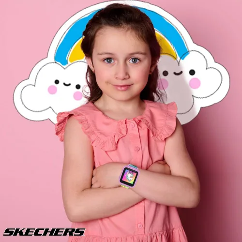 Vista 3 de Accutime Skechers Kids - Reloj inteligente con pantalla táctil de aprendizaje educativo para niñas, niños, niños pequeños, cámara para selfies