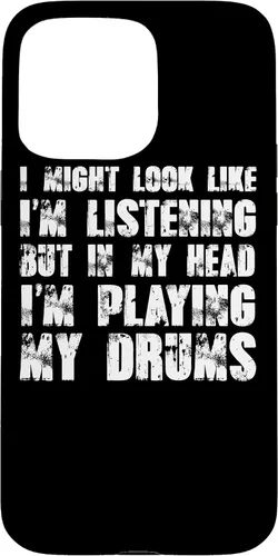 Vista 27 de iPhone 12/12 Pro Might Look Like I'm Listening Playing Drums - Estuche divertido para batería
