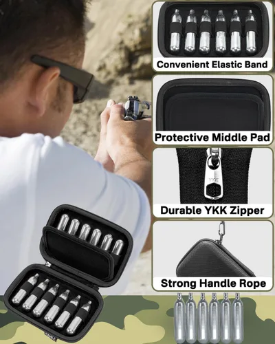 Vista 3 de Estuche de almacenamiento de cartuchos CO2 RAIACE compatible con Crosman 丨Umarexss丨Leland de 12 gramos y 8 gramos.