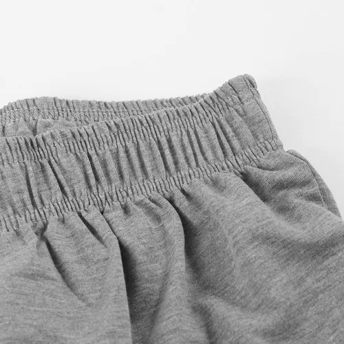 Vista 5 de Pantalones deportivos para mujer, con bolsillos, cintura alta, para gimnasio, atlético, pantalones deportivos para descansar, Gris