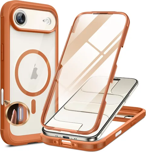 Vista 259 de Miracase - Funda magnética para iPhone 13 Pro Max de 6.7 pulgadas (compatible con MagSafe), transparente, completo, protector de pantalla de vidrio