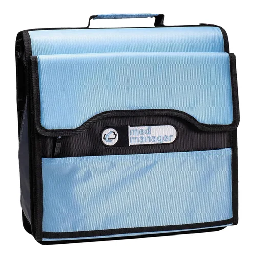 Vista 11 de Med Manager Organizador de medicamentos y carpeta médica portátil, capacidad para (15) botellas de píldoras, (11) botellas de tamaño estándar y (4)