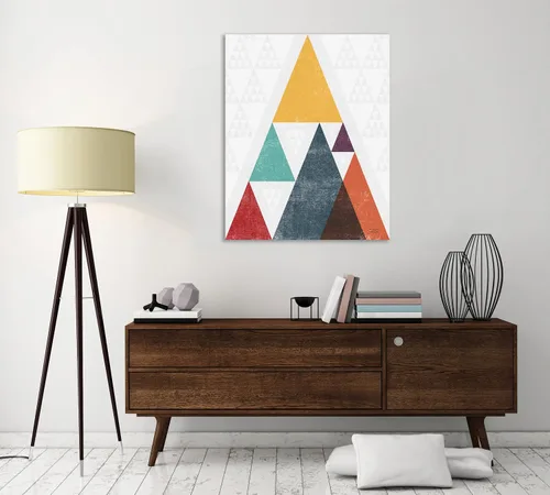Vista 3 de Jaxson Rea "Mod Triangle III v2 Retro I Gallery Wrapped Canvas by Michael Mullan, 12" x 15