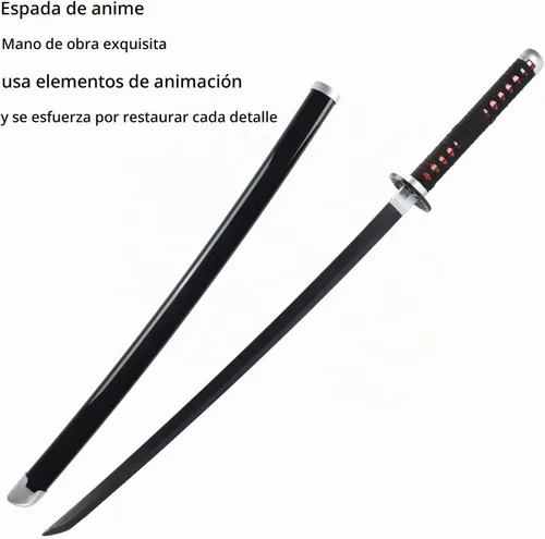 Vista 5 de Espada Demon Slayer de 41 pulgadas, con soporte de exhibición y cinturón, espada de Rengoku/espada de Tanjiro/espada de Zenitsu/textura original