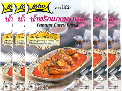 Vista 8 de Lobo Masaman - Pasta de curry sin MSG, sin conservantes, sin colores artificiales (paquete de 3)
