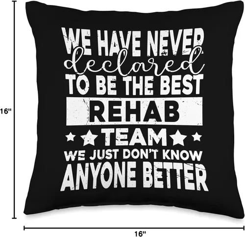 Vista 4 de Rehab Therapist Gifts For Women And Men Crew, Rehabilitación Enfermera Mujer Rehabilitación Equipo Terapia Cojín de tiro 16x16, Multicolor