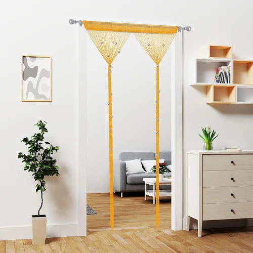 Vista 9 de Cortinas de cuentas para puerta, cortinas de cuentas para colgar, divisor de habitación, decoración de cuentas, panel de flecos con purpurina