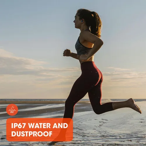 Vista 4 de JBL Endurance Race TWS - Auriculares deportivos inalámbricos resistentes al agua, sonido JBL Pure Bass, hasta 30 horas de duración de batería, IP67