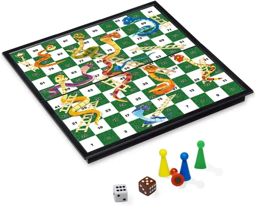Vista 8 de Mini juego de mesa de serpientes y escaleras de 7.9 pulgadas, juego de mesa magnético de viaje, juguetes divertidos para la familia/regalo para niños