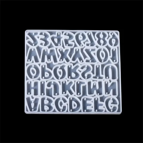 Vista 7 de 1 unids/bolsa Alfabeto Resina Epoxi Molde Letras Número Pendientes Colgantes Moldes de Silicona para DIY Resina Epoxi Suministros Accesorios (01)