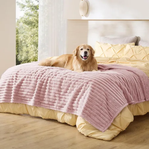 Vista 40 de Bedsure ComfyFleece® - Mantas impermeables para perros pequeños Crema